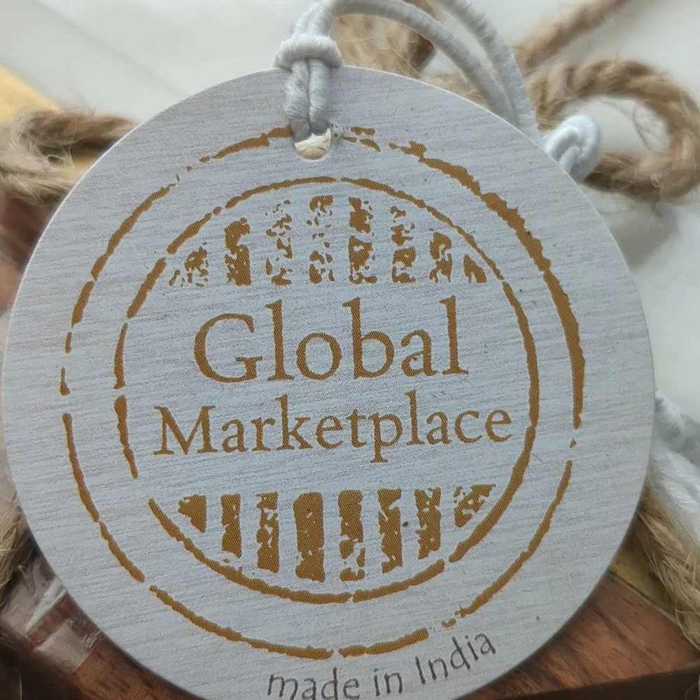 NWT - Gorgeous Octagon Coasters - marble & wood w/ metal accent